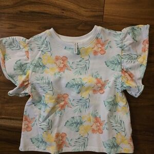 Janie and Jack Floral Flutter Sleeve Tee